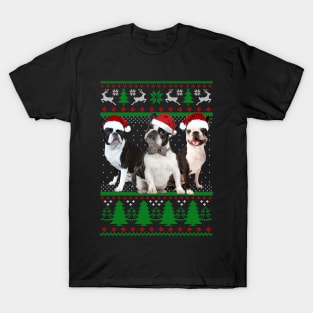 Bully Dog Christmas Santa Hat T-Shirt